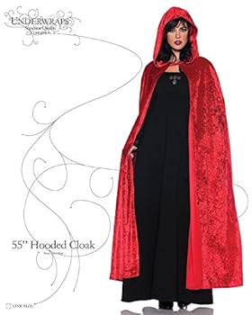 Hooded crush velvet Black and redロングマント Hooded crush velvet Black and redロングマント（Long Velvet