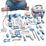 Arzt-Spielset für Kinder - 48-teiliges medizinisches Kit | Interaktive Beleuchtung Soundeffekte ABS Aufbewahrungsbox | Krankenhaus-Rollenspielspielzeug - Mädchen 4-6 Jahre Geschenk