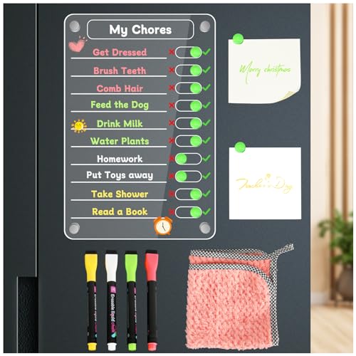 Acrylic Magnetic Erasable Chore Chart for Fridge...