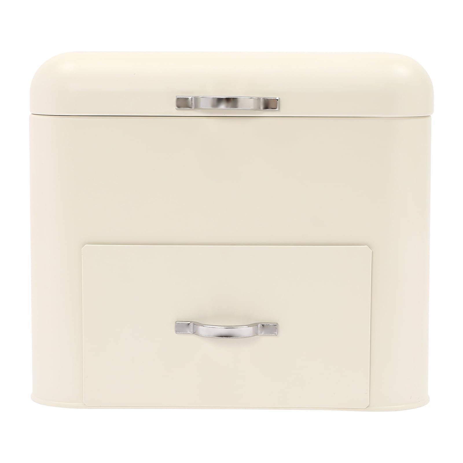 HongKKon Bread Boxes, Two-Tier Bread Box Storage 30 * 20.5 * 26.5cm Bread Fresh Keeper Organizer can used as a Storage Box, Bread Container for Storing Breads, Pastries, Doughnuts (Cream White)