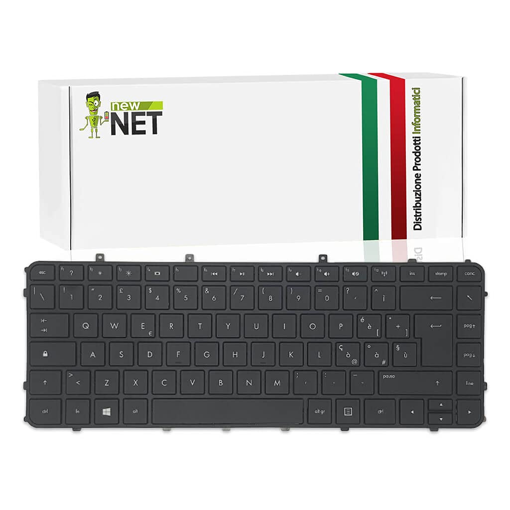 NewNet Keyboards Tastiera Italiana Compatibile per Notebook NSK-TVQSU 6037B0084412 MP-11B56I0-830B MP-11B56I0-528B 0KN0-CK3IT121 H000054770 H000047440 0KN0-CK1UK 0KN0-CK3LA13 con Frame