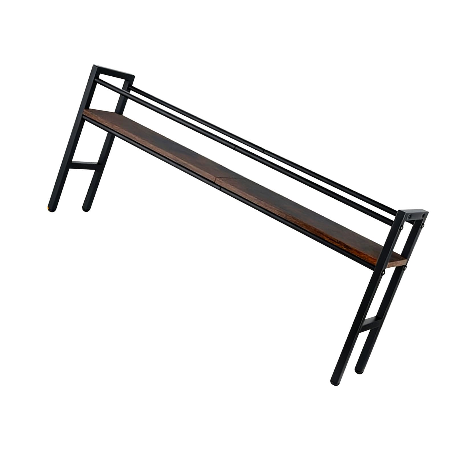 Kaeltsyn Vertical Space Efficient Seasoning Shelf for Stovetop Constructed with Wood and Iron Measuring 82x40x13.5cm Black Kitchen Shelf