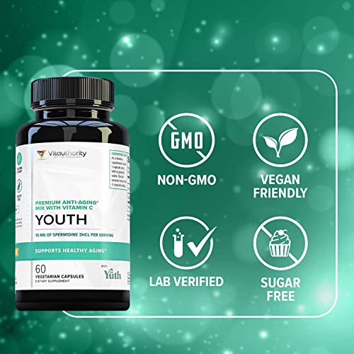 Enhanced Absorption Pure Spermidine Supplement - 99% Standardized Spermidine 3HCL Anti Aging Supplement for Women and Men’s Longevity Brain Telomere Heart Cell and Skin Support - 60 Servings - Thumbnail 4