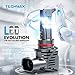 TECHMAX 9005 LED Headlight Bulbs, Small Design 18000LM 70W 6500K Xenon White ZES Chips Extremely Bright HB3 Conversion Kit of 2 Halogen Replacement