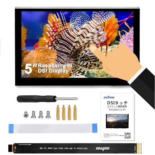 Image of OSOYOO 5 inch Touch Screen RPi5 Monitor DSI IPS LCD 800x480 Display for Raspberry Pi 5 4B 3B+ 3A+ 3B 2B - Wide Viewing Angle, Capacitive Touchscreen, No Need Driver