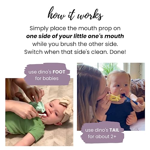 Snoofybee's Brushing Buddy, 2-In-1 Silicone Teether And Toothbrushing Companion, Toddler And Baby Mouth Prop Toy For More Fun Toothbrushing And Flossing (Purple) #TOP3