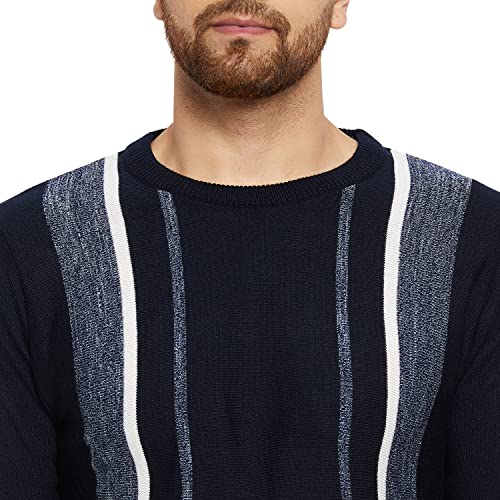 Image of Duke Men Round Neck Sweater SDS724 D.Navy S
