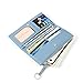 Fahion Slim Minimalist Leather ID/Credit Card Holder RFID Blocking Long Bifold Ring Zipper Wallet Travel Cellphone Case Holster Clutch Purse Handbag for Women (Blue)