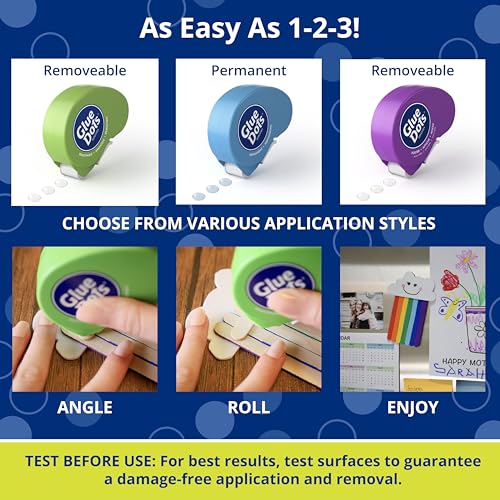 Glue Dots Dot N' Go Glue Dot Dispenser Project Pack with 200 Permanent, Poster, and Removable Double-Sided Adhesive Craft Dots Each, 3/8-Inch - Thumbnail 3