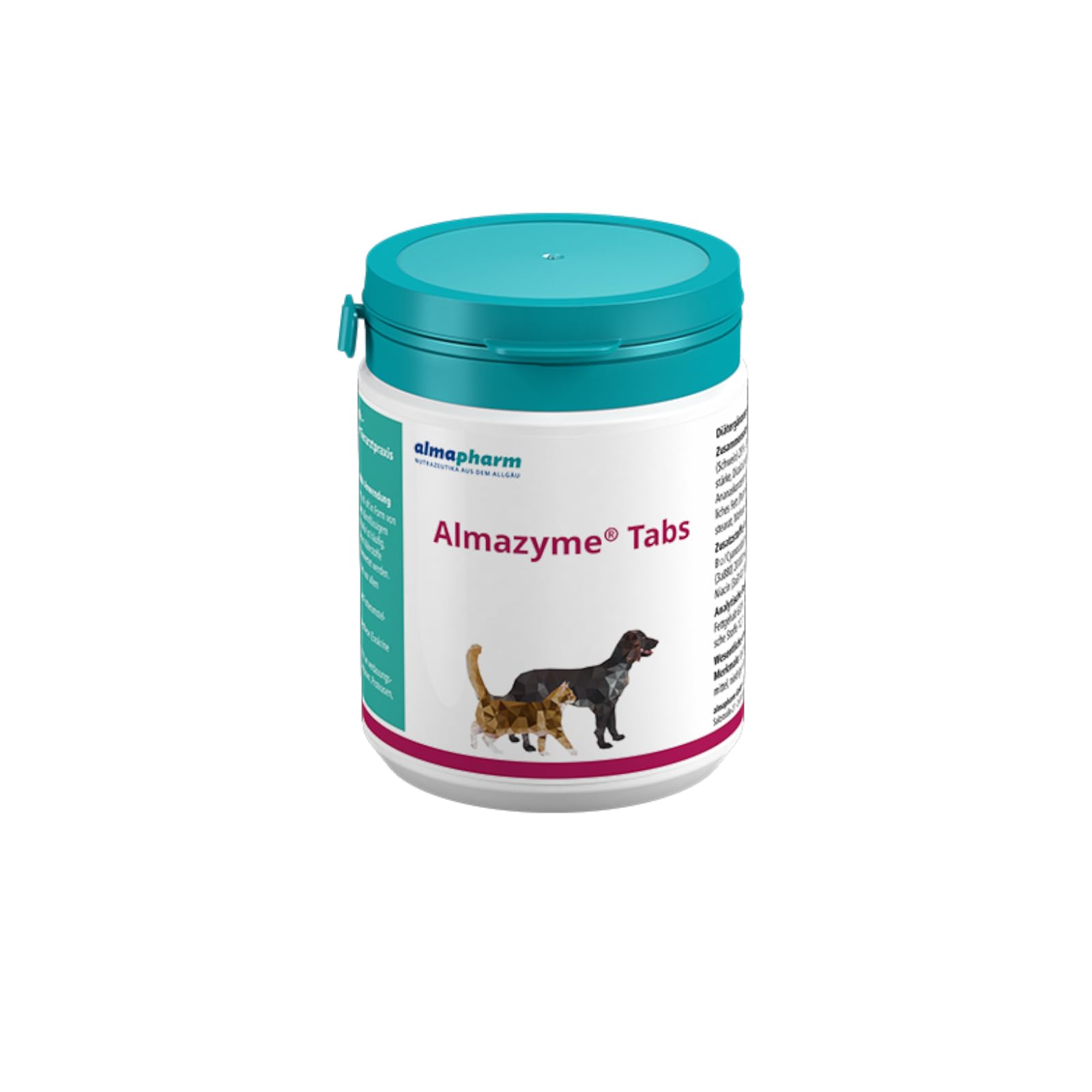 almapharm Almazyme | 125 Tabs | Ergänzungsfuttermittel für Hunde und Katzen | Bei unzureichender Verdauung | Bei exokriner Pankreasinsuffizienz