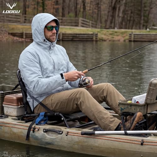 Image of LOOGU Rain Jacket for Men, Packable Waterproof Rain Shell Lightweight, S-3XL for Hiking Fishing Camping