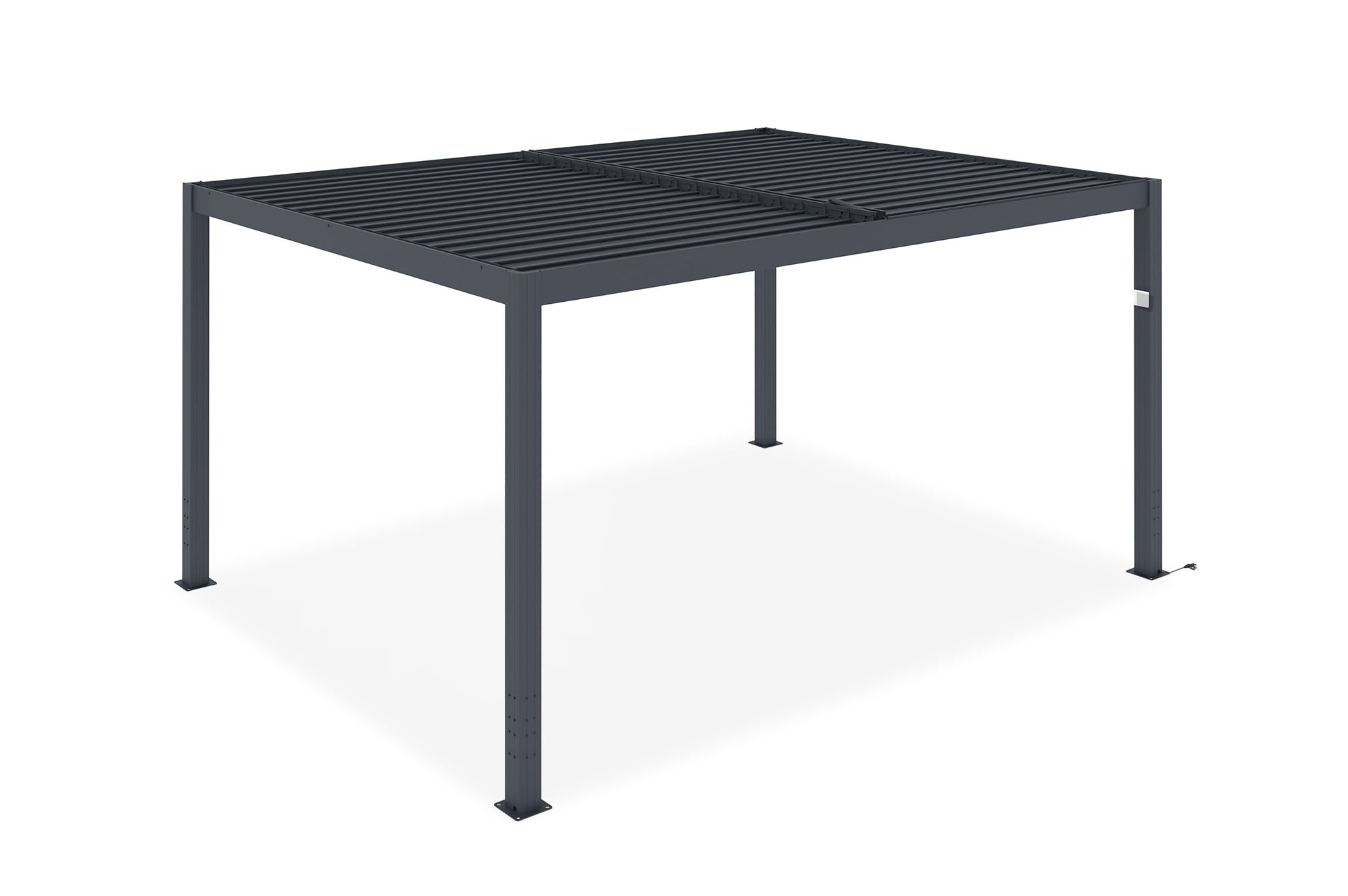 Cazeboo SANTA 4x3m szara aluminiowa pergola bioklimatyczna z napędem elektrycznym