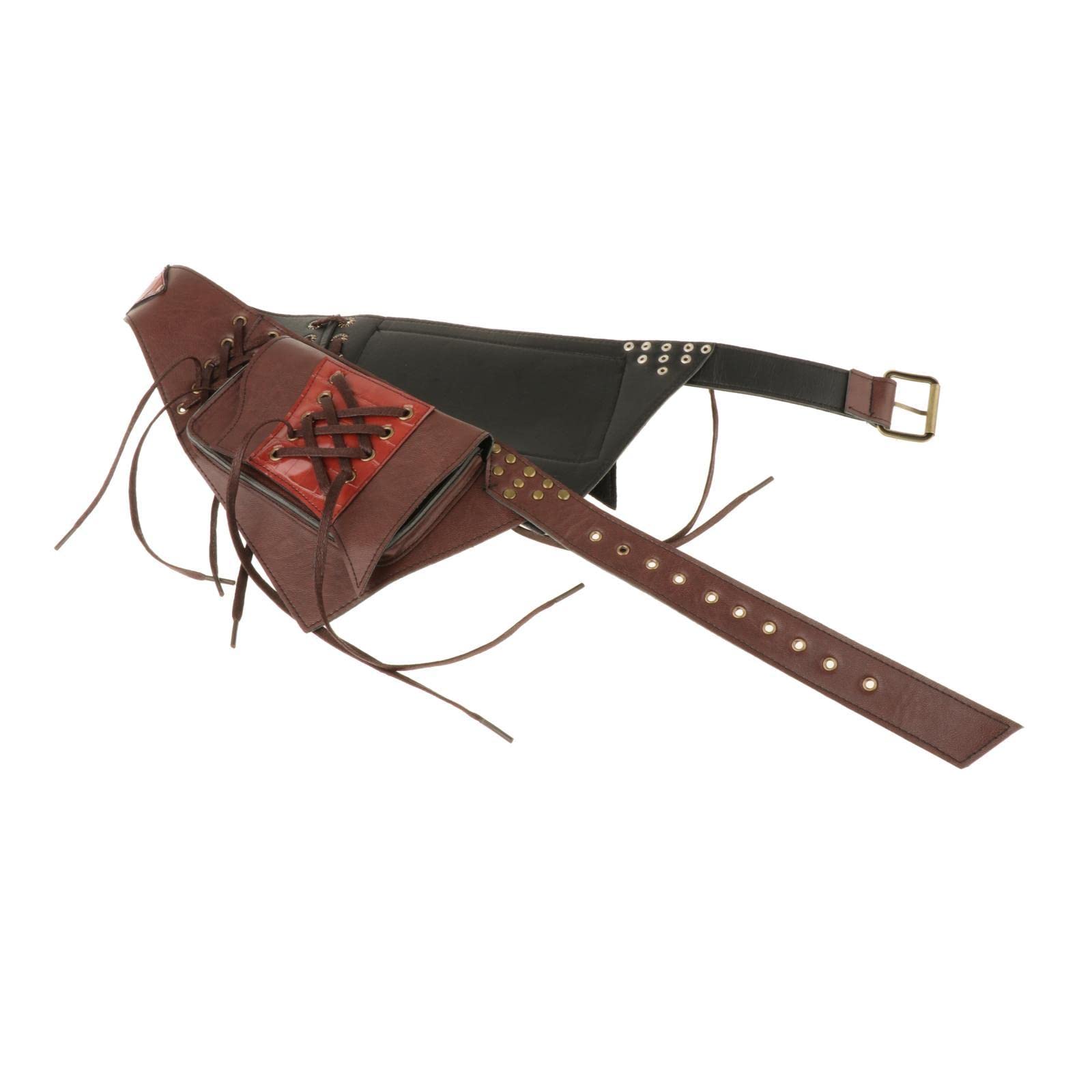 Steampunk Waist Bag Pouch Fanny Pack Costume for Fancy Dress Medieval Party Brown-image-48