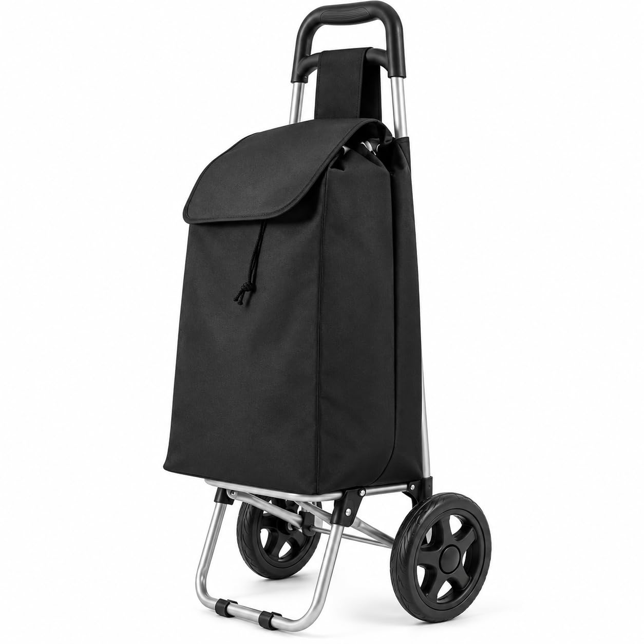 Premium Shopping Trolley on Wheels, 24L Foldable Trolley Bags for Shopping Hard Wearing & Easy Storage with 2 Wheels, 600D Oxford Cloth Bag Shopping Cart Grocery Bags for Trolley