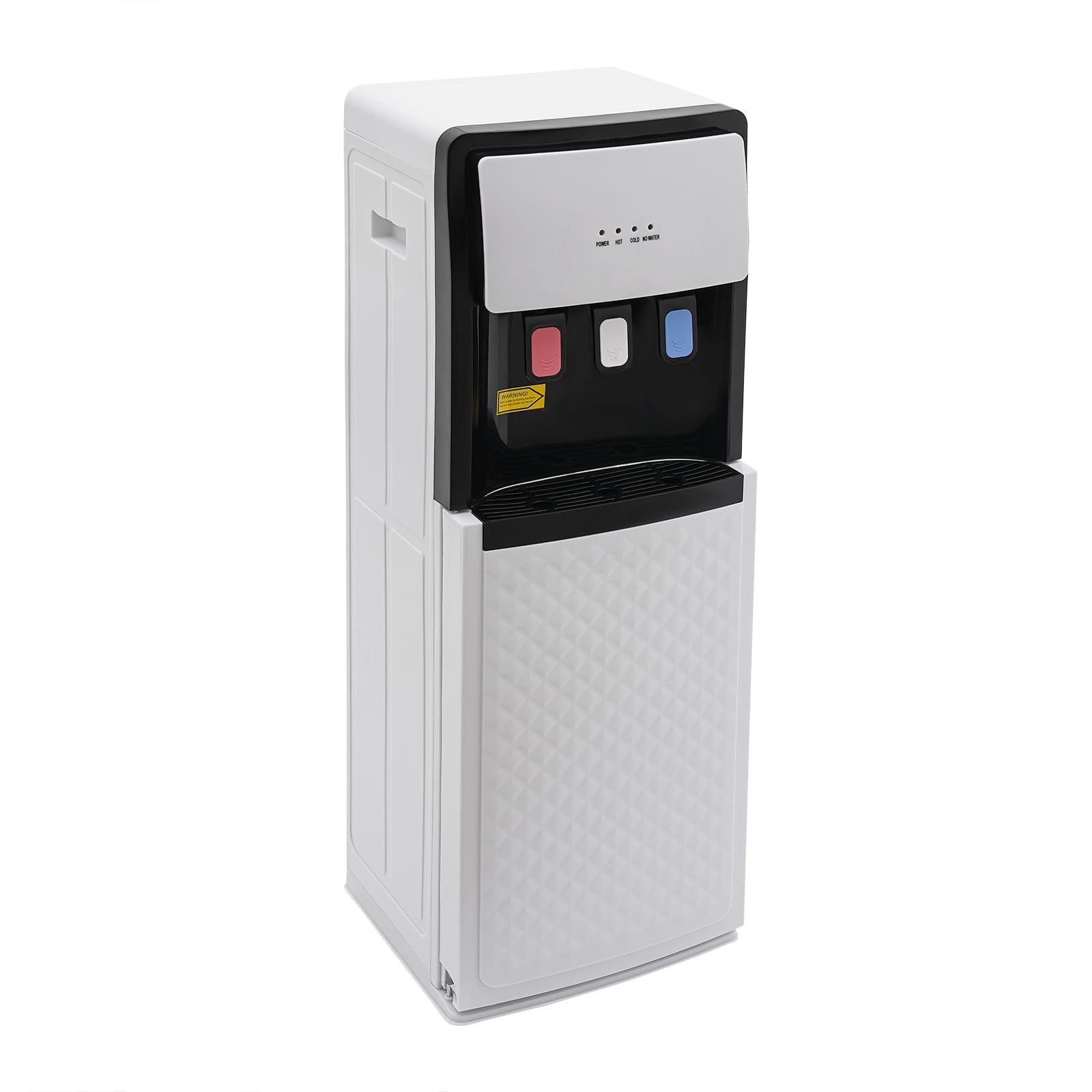 Fenjidrop Bottom Loading Water Cooler, Water Dispenser with 3 Temperature Settings - Hot, Cold, Room Water, Durable Steel Frame, Child Safety Lock, 500W Heating 90W Cooling (White)