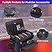 Aleemin Large DJ Cable File Bag with 8 Detachable Dividers, DJ Bag Padded with Multi-Compartment & Pockets for Music Equipment, DJ Travel Gig Bag Cords Organizer for Musician Instrument