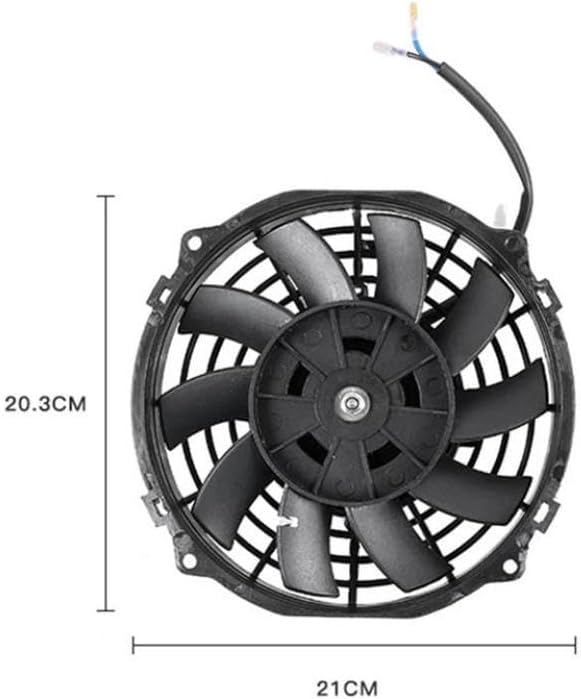 12V 80W 7インチユニバーサルスリムリバーシブルブラック電気冷却ファンラジエーターラジエーターマウントキット標準車冷却システム