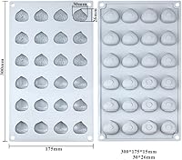 Vista 8 de mostsom Molde de chocolate mini castaño, moldes de silicona, jalea pequeña, pasteles, dulces, moldes de fondant (castaña K)
