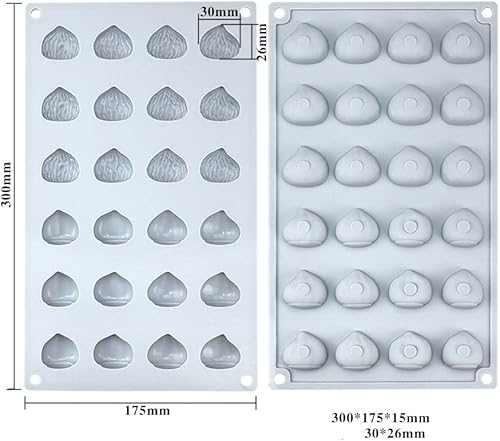 Miniatura 8 de mostsom Molde de chocolate mini castaño, moldes de silicona, jalea pequeña, pasteles, dulces, moldes de fondant (castaña K)