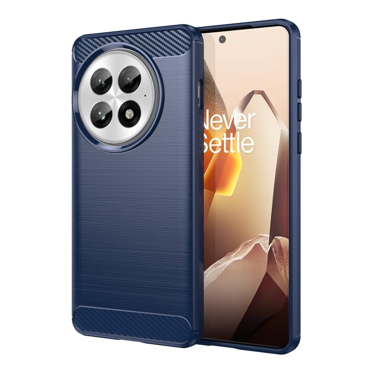 Image of NPRC Hybrid Ultra Slim Protective Case TPU Non-Slip Carbon Fiber Texture Shockproof Case Cover for Oneplus 13 - Blue