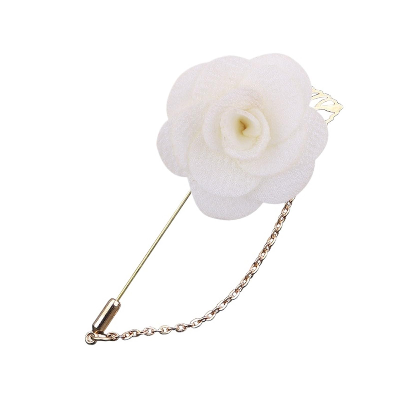 UJEDFHV Wedding Simulation Rose Corsage Wedding Boutonniere Groom Brooch Pins Buttonhole Groomsmen Corsage Artificial Rose Camellia Flower Pin Prom Party Accessories For Proms