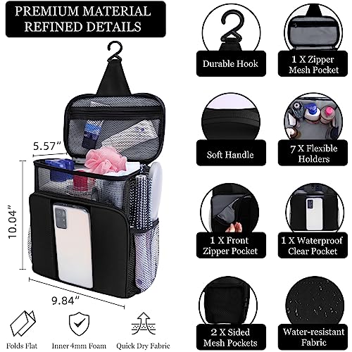 Dorm Room Essentials for College Students Girls Boys Guys,Shower Caddy,Travel Essentials Hanging Toiletry Bags for Traveling Women Men,Mesh Shower Caddies Portable for Camping,Gifts for Christmas — view 2