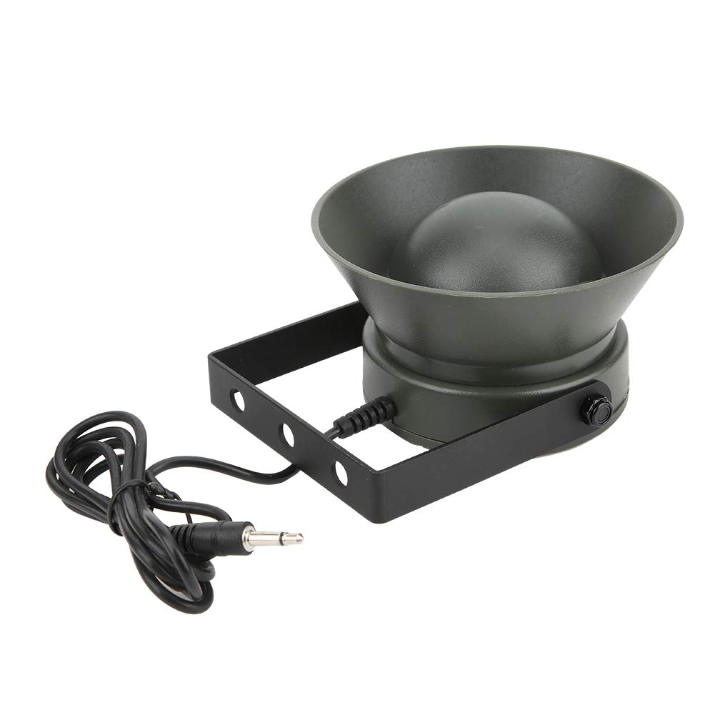 Dilwe Lettore Audio per Uccelli Altoparlante Elettrico per Uccelli in ABS con Doppie Trombe da 35 W, Timer LCD di Alimentazione da 12 V e Selezione di Brani USB per il Controllo degli all'aperto e