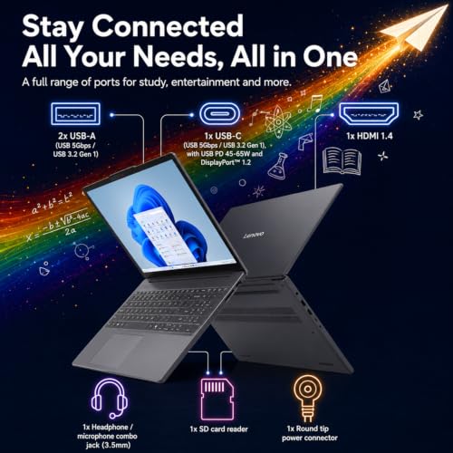 Image of Lenovo IdeaPad 2026 Student Laptop for College, Ultra Slim, 15.3 inch WUXGA Display, Intel Core i7-13620H 10-Core, 16GB DDR5, 512GB SSD, Wi-Fi 6, HDMI, Copilot AI, Win 11 Pro, Rapid Charge (80% in 45 Min)
