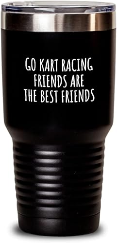 Miniatura 7 de Funny Go Kart Racing Tumbler Friends Are The Best Friends Gift Idea For Hobby Lover Fan Quote Friendship Insulated Cup With Lid Black 20 Oz