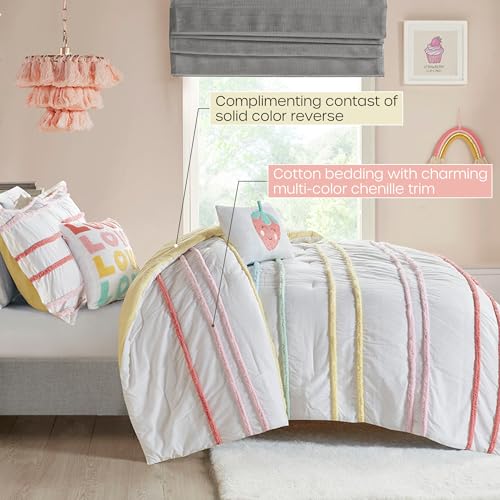 Image of Intelligent Design Kids Stripes White Queen Cotton Comforter Set, 5pc