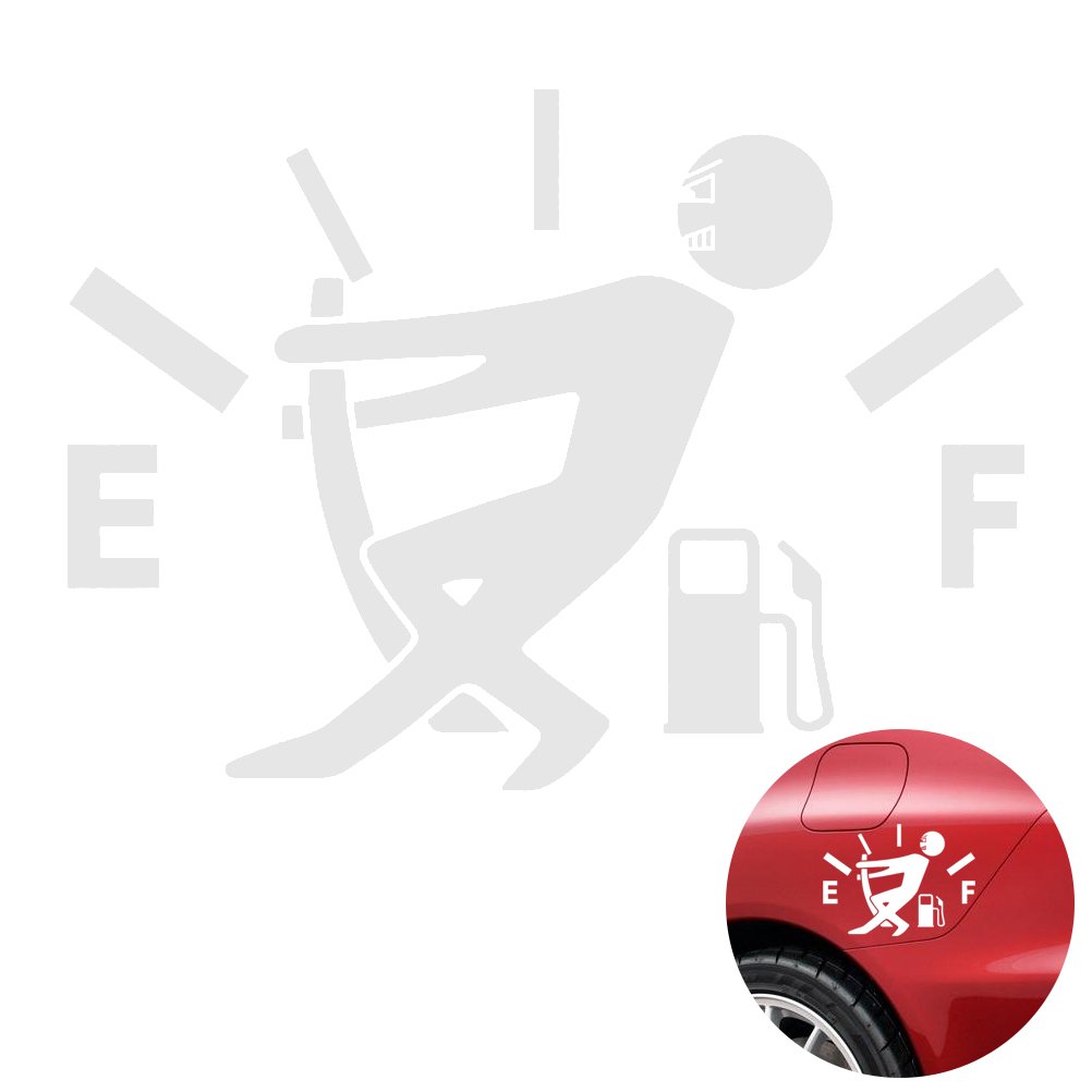 WINOMO Funny Car Stickers High Gas Consumption Decal Fuel Gage Empty Stickers (White)