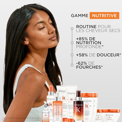 KERASTASE Nutritive - 8H Magic Night Serum Cheveux - Nourrit & Protège de L'Humidité - +98 % de Force - +40 % de Brillance - Protéines Végétales & Niacinamide - Texture Crème - Cheveux Secs - 90 ml