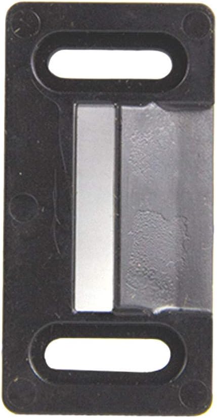 Lippert RV Entry Screen Door Frame Striker, 2.20" x 1.125" Radius Outside Strike Latch Tie Plate, Durable Plastic Construction - 198287, Black