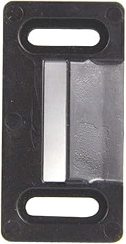 Lippert RV Entry Screen Door Frame Striker, 2.20" x 1.125" Radius Outside Strike Latch Tie Plate, Durable Plastic Construction - 198287, Black