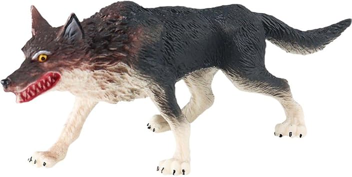 Black Wolf Mini Animal Figure Realistic Wolf Animal Model Toy Birthday Present Christmas New Year Ornament Collection