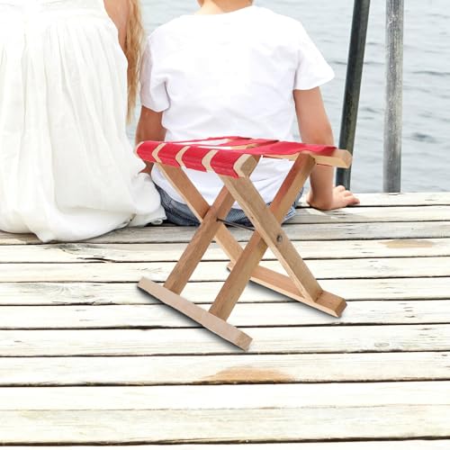 Tabouret pliable en bois compact portable solide plein air - 7