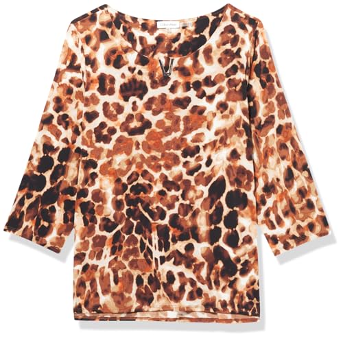 Calvin Klein chemisier manches 3/4 femme élégant et fluide