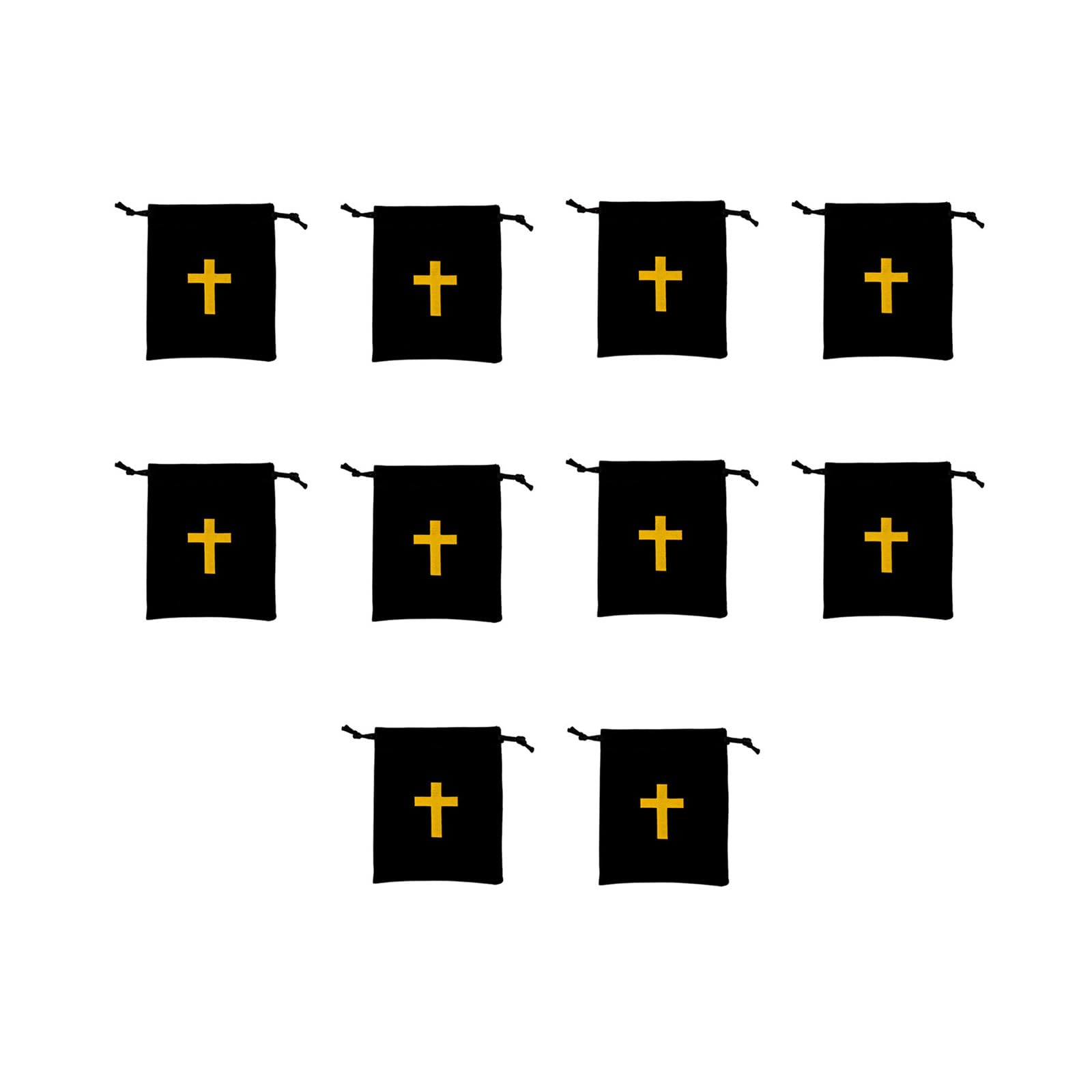 10pcs Velvets Rosary Pouches Velvets Drawstring Bags With CrossesDesigns Velvets Rosary Bags For Jewelry Lover Travelers