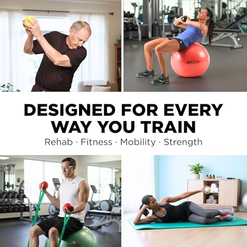 Image of THERABAND Soft Weight 4.4 Lb, 4.5 inch Medicine Ball, Weighted Exercise, Green | Ball-shaped isotonic soft weight for physical therapy, Pilates, shoulder strength and rehab exercise