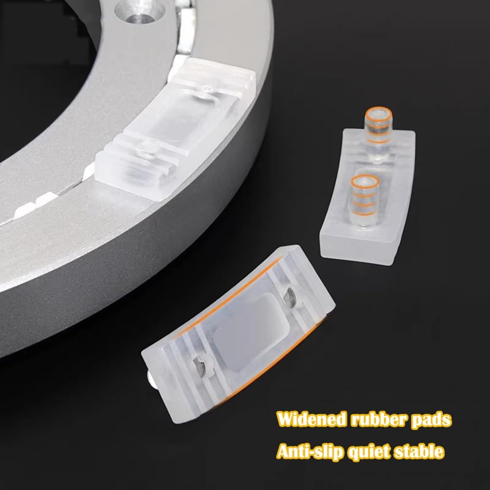 40 cm Łożysko Obrotowe ze Stopu Aluminium, Grubość 14 mm Wytrzymały Antypoślizgowy Cichy Okrągły Pierścień Obrotowy do Stołu Jadalnego i Warsztatowego