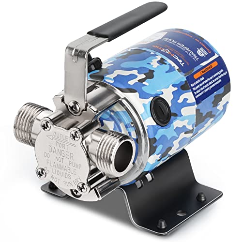 Image of TecHome 115V 1 /10HP 330GPH Utility Rain Barrel Waterbed Pump, With Water Hose Kit, Camouflage Color.