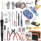 Ecoofor Stained Glass Starter Kit, Complete Stained Glass Making Kit with 100W Soldering Iron, Glass Cutter Tools, Diamond Cutter Set & Instructions for DIY Crafts, Stained Glass Kits for Adults