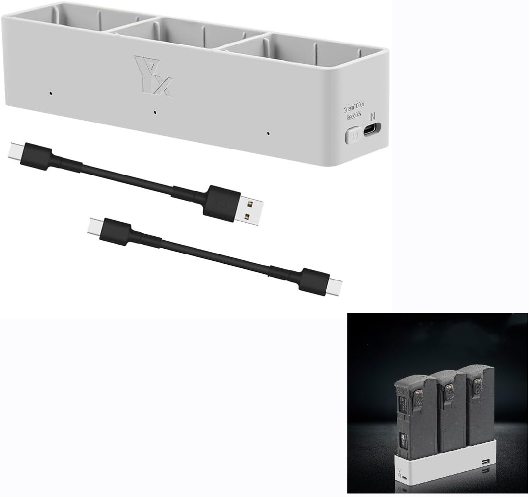 Two-Way Charging Hub, 3 Ports Battery Charger Compatible with DJI Avata 2