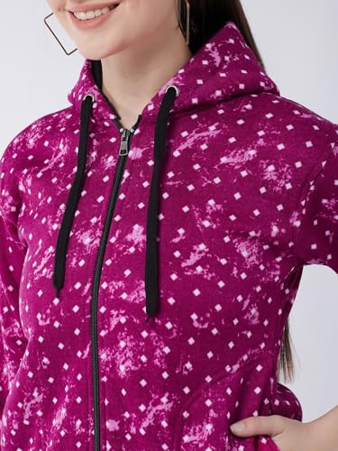 Image of Pivl Women's Fleece Blend Winter hooded Jacket.