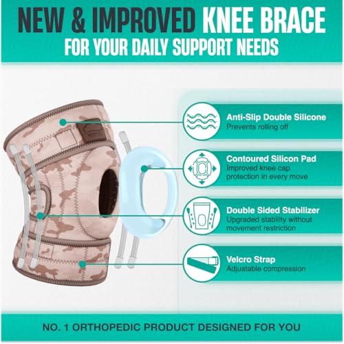 Image of Modvel ELITE Knee Brace for Men & Women - Patella Gel Pads & Side Stabilizers for ACL, Meniscus Tear, Arthritis & Injury Recovery - Maximum Support for Running, Sports & Joint Pain Relief