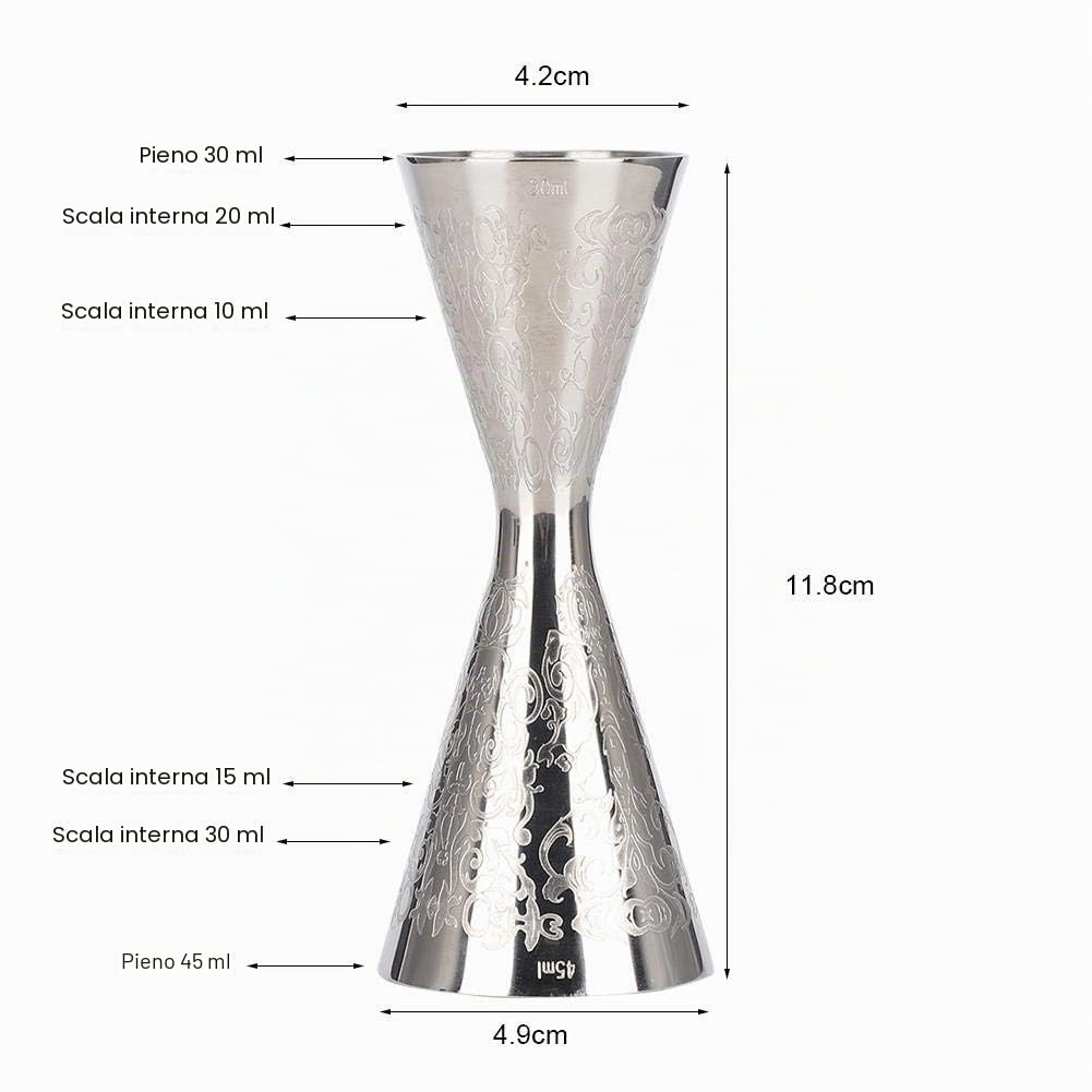 Jigger Doppio per Cocktail, Strumenti da Barman Professionali, Jigger in Acciaio Inossidabile con Bilancia per Cocktail e Bar