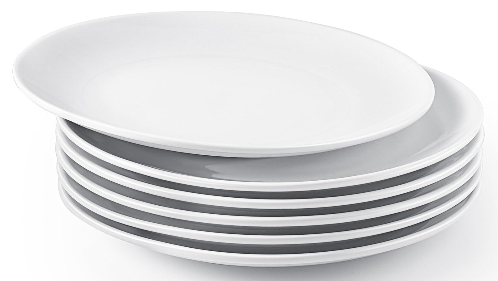 Lot de 6 assiettes rondes en céramique blanche de 20,3 cm, passent au micro-ondes et au lave-vaisselle, petites assiettes à salade en porcelaine pour apéritifs, desserts, salade
