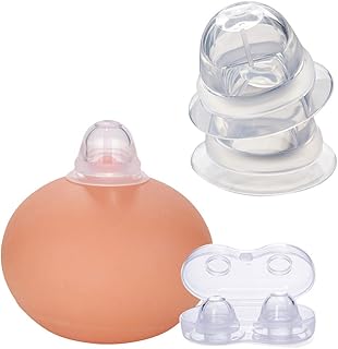 Angzhili 1 Pair Nipple Corrector for Inverted, Flat and Shy Nipples,BPA-Free Silicone Nipple Suckers,with Travel Case