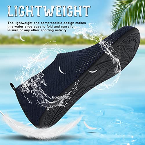 Image of ANLUKE Water Shoes for Women Men Quick-Dry Swim Shoes for Pool & Beach | Breathable knit upper with a flexible barefoot feel; ideal for pool, beach, swim, yoga or slippers.
