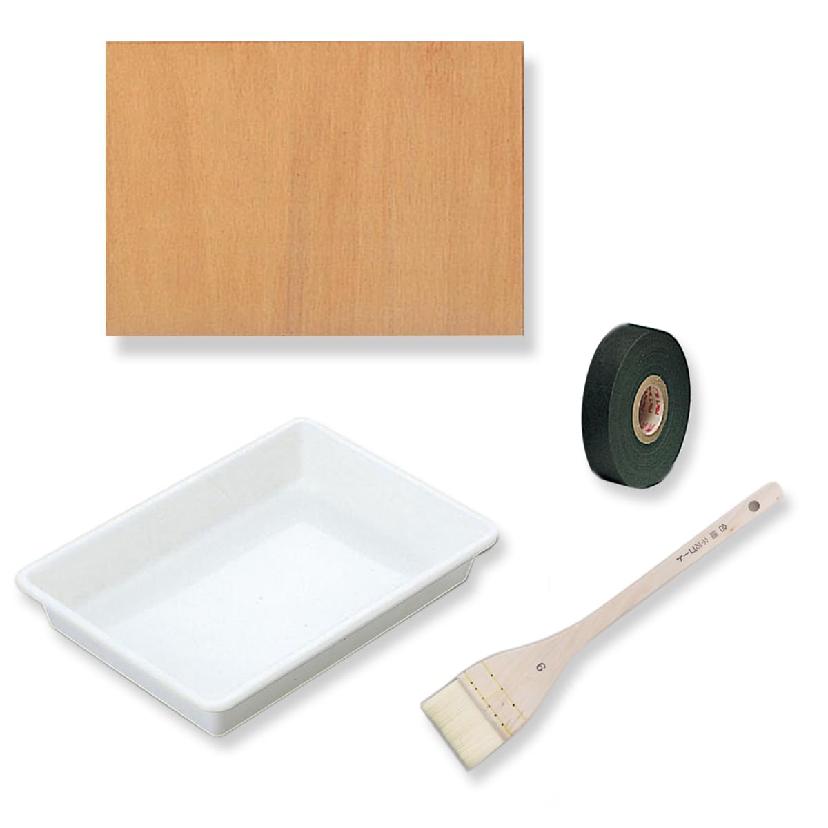 Amazon.co.jp: 水彩画用 水張り パネル張り 道具4点セット B4判パネル
